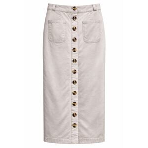 Passports Linen Blend Button Front Midi Skirt Beige Size 10 Cottagecore Coastal